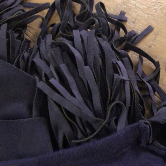 INC Boho Fringe Vegan Suede Vest in Deep Midnight 🕛 Blue. - Picture 9 of 9